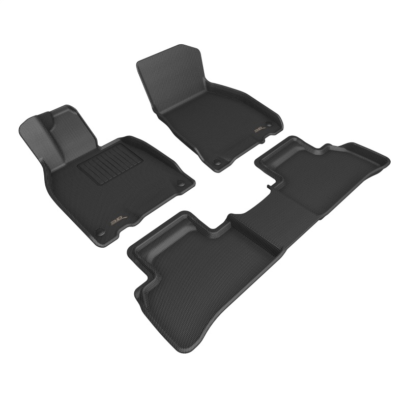 Mercedes-Benz EQE Sedan Floor Mat Set - Front + Rear - 3D MAXpider - KAGU Series - Black - `23-`26